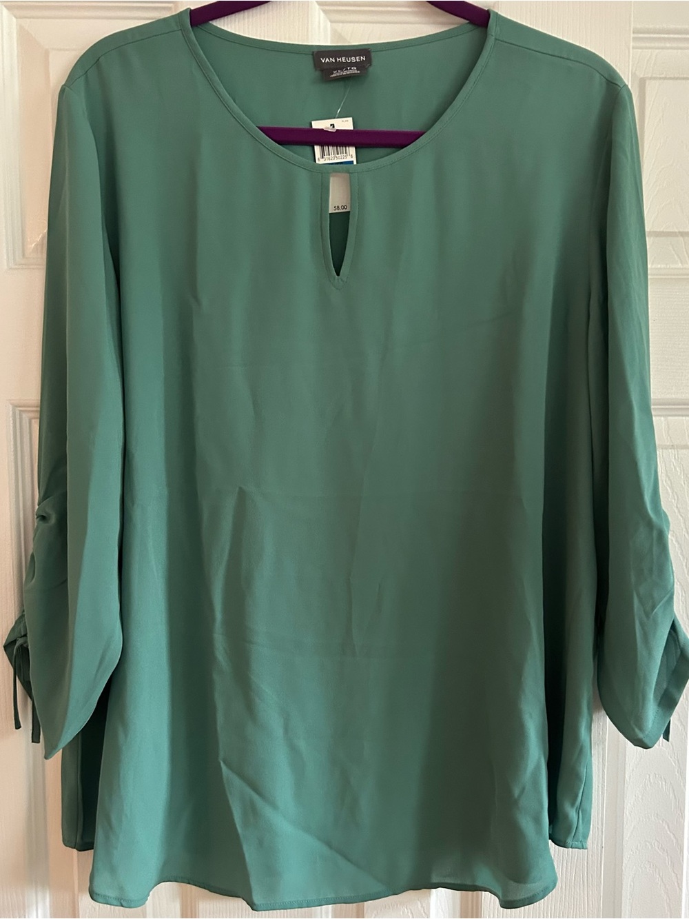 Van Heusen Women's Mint Green Keyhole Tunic Blouse